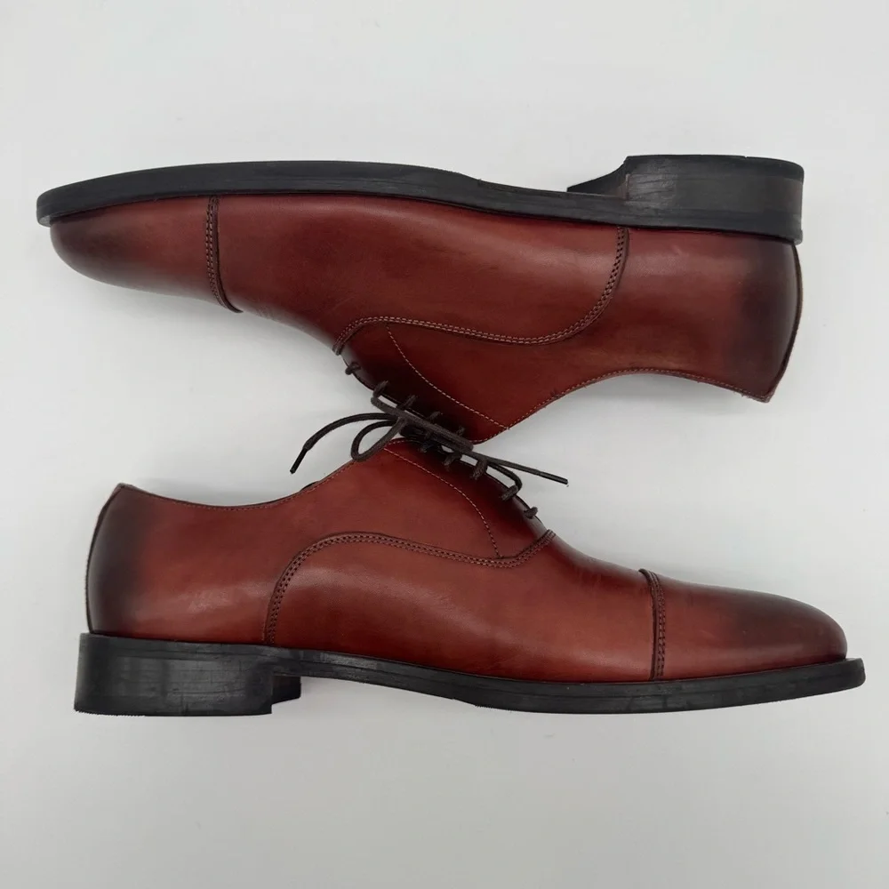 To Boot New York Dover Brown Leather Lace Up Cap Toe Oxford Size 8 M